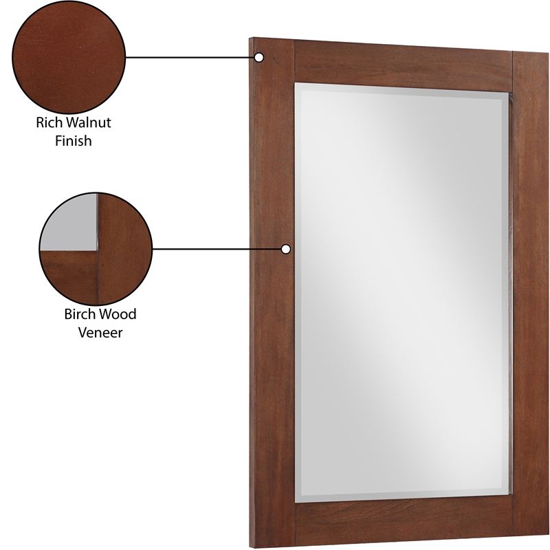Meridian Furniture Monad Walnut Mirror