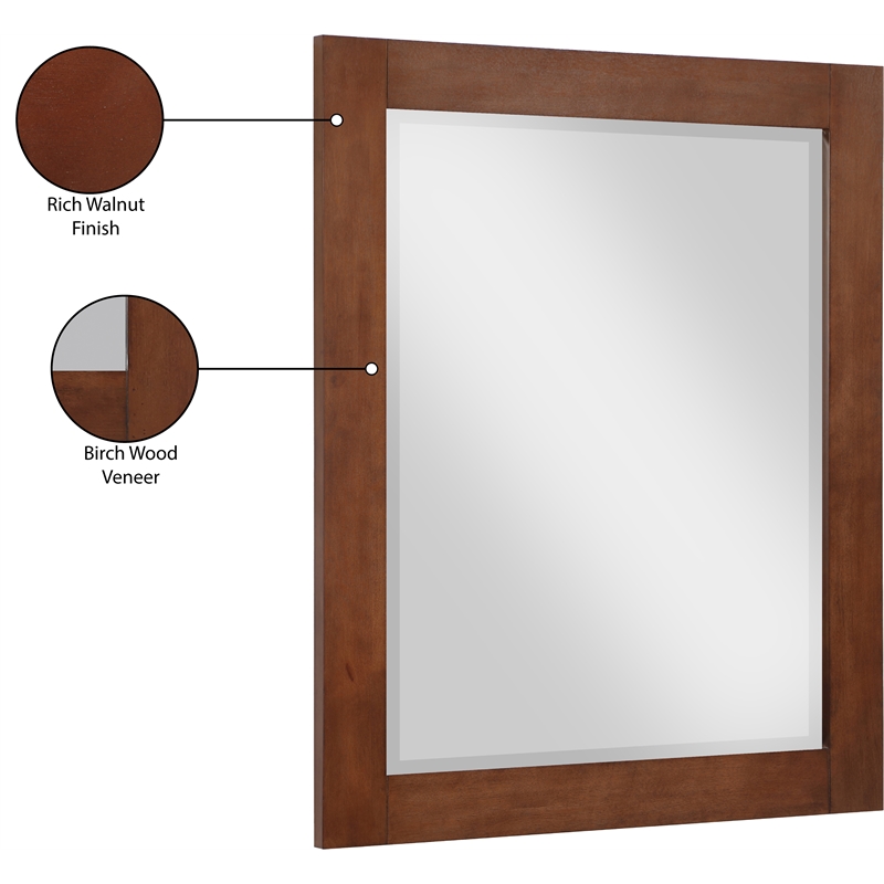 Meridian Furniture Monad Walnut Mirror