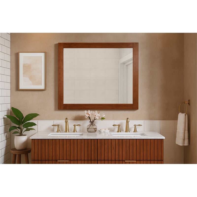 Meridian Furniture Monad Walnut Mirror