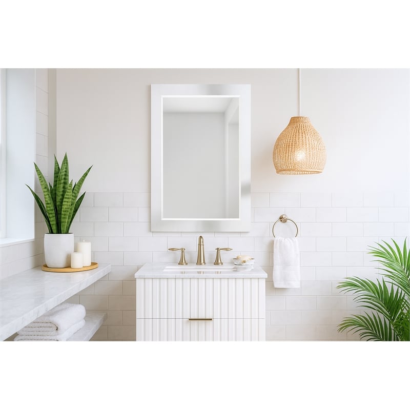 Meridian Furniture Monad White Mirror