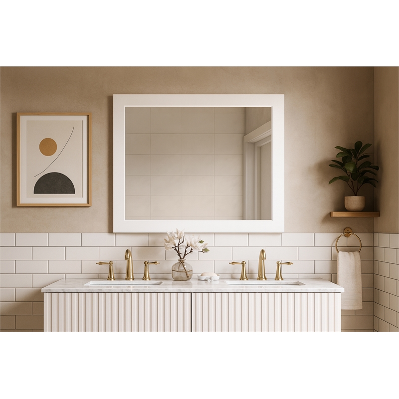 Meridian Furniture Monad White Mirror