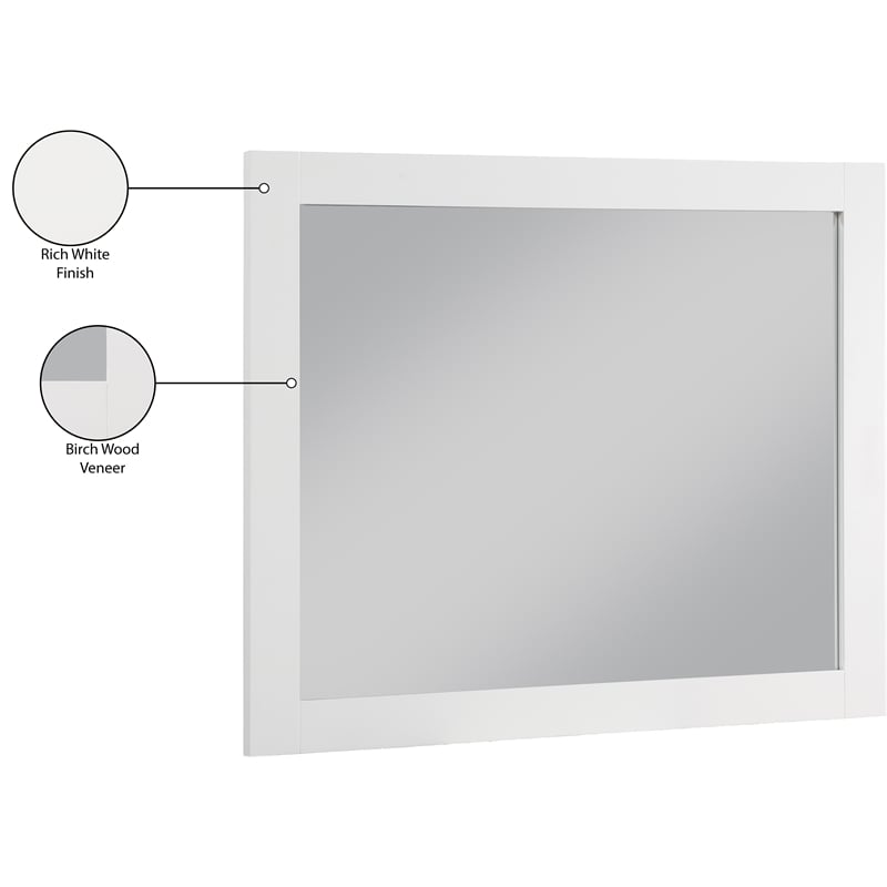 Meridian Furniture Monad White Mirror