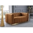Meridian Furniture Marlon Saddle Velvet Loveseat