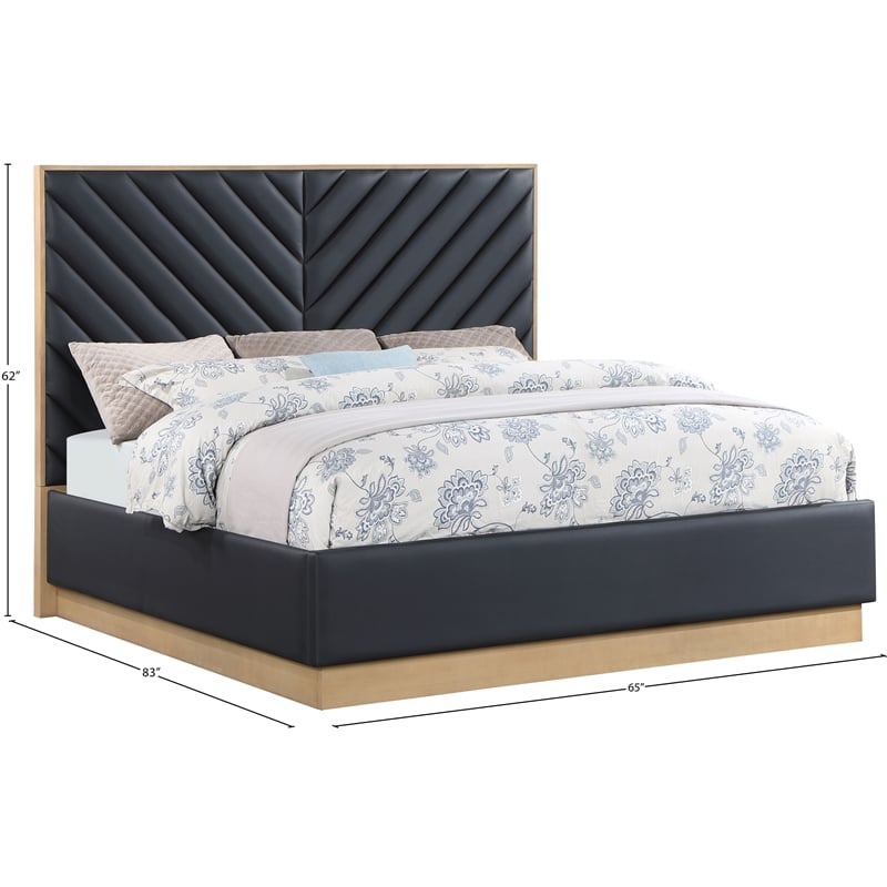 Meridian Furniture Casa Black Vegan Leather Queen Bed