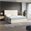 Meridian Furniture Casa Cream Vegan Leather Queen Bed