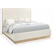 Meridian Furniture Casa Cream Vegan Leather Queen Bed