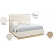 Meridian Furniture Casa Cream Vegan Leather Queen Bed