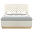 Meridian Furniture Casa Cream Vegan Leather Queen Bed