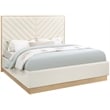 Meridian Furniture Casa Cream Vegan Leather Queen Bed