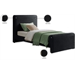 Meridian Furniture Sloan Black Velvet Twin Bed