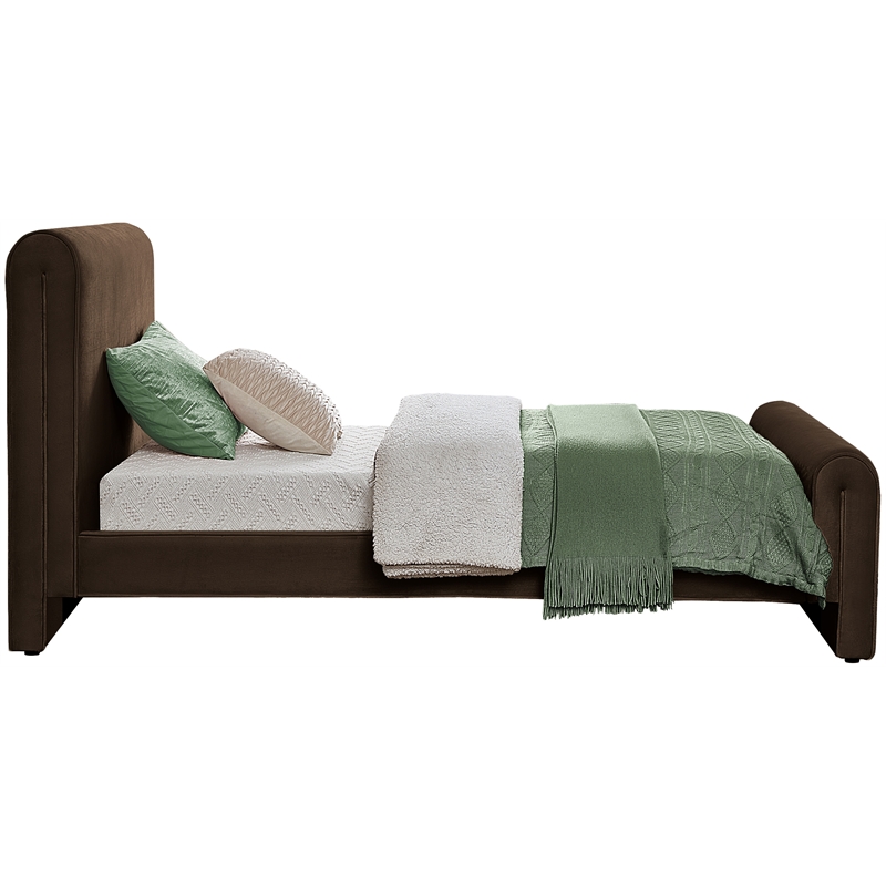 Meridian Furniture Sloan Brown Velvet Twin Bed