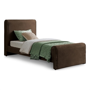 Meridian Furniture Sloan Brown Velvet Twin Bed