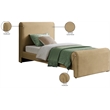 Meridian Furniture Sloan Camel Velvet Twin Bed