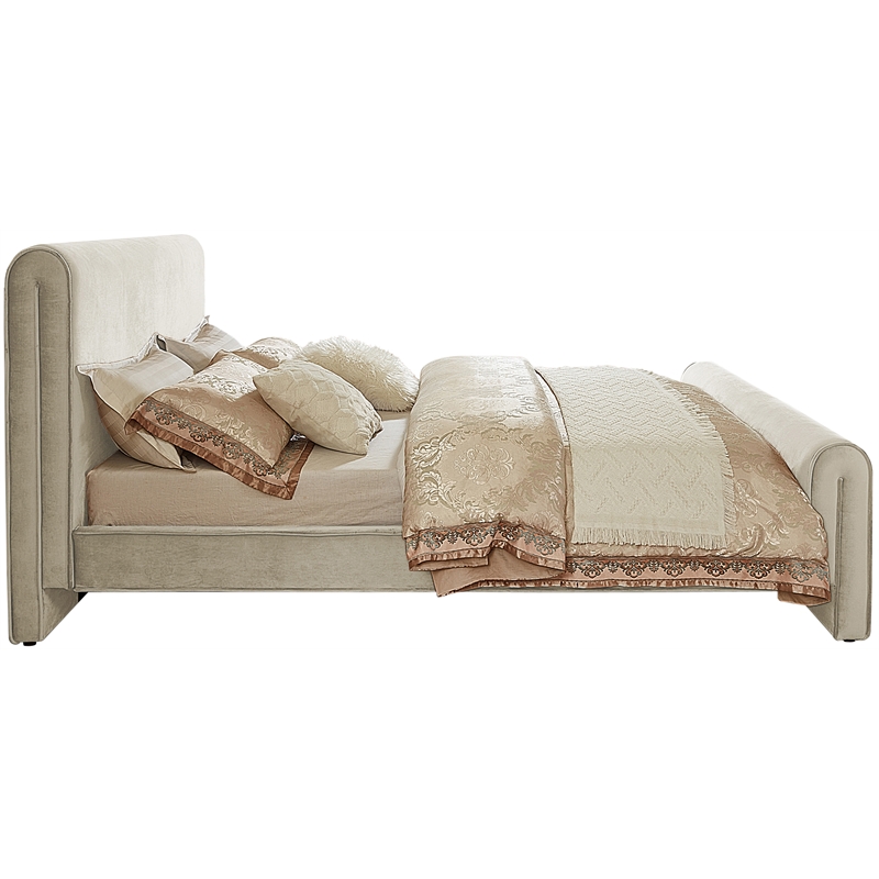 Meridian Furniture Sloan Cream Velvet Full Bed