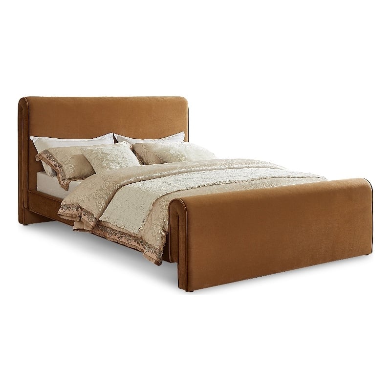 Meridian Furniture Sloan Saddle Velvet King Bed