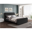 Meridian Furniture Stylus Black Boucle Fabric Queen Bed