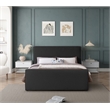 Meridian Furniture Stylus Black Boucle Fabric Queen Bed