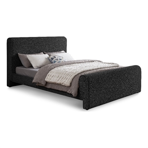 Meridian Furniture Stylus Black Boucle Fabric Queen Bed