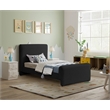Meridian Furniture Stylus Black Boucle Fabric Twin Bed