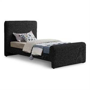 Meridian Furniture Stylus Black Boucle Fabric Twin Bed