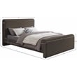 Meridian Furniture Stylus Brown Boucle Fabric Full Bed