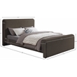 Meridian Furniture Stylus Brown Boucle Fabric King Bed