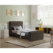 Meridian Furniture Stylus Brown Boucle Fabric Twin Bed