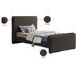 Meridian Furniture Stylus Brown Boucle Fabric Twin Bed