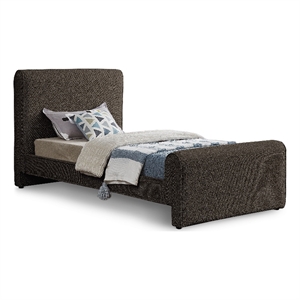 Meridian Furniture Stylus Brown Boucle Fabric Twin Bed