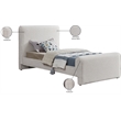 Meridian Furniture Stylus Cream Boucle Fabric Twin Bed