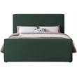 Meridian Furniture Stylus Green Boucle Fabric Queen Bed