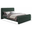 Meridian Furniture Stylus Green Boucle Fabric Queen Bed