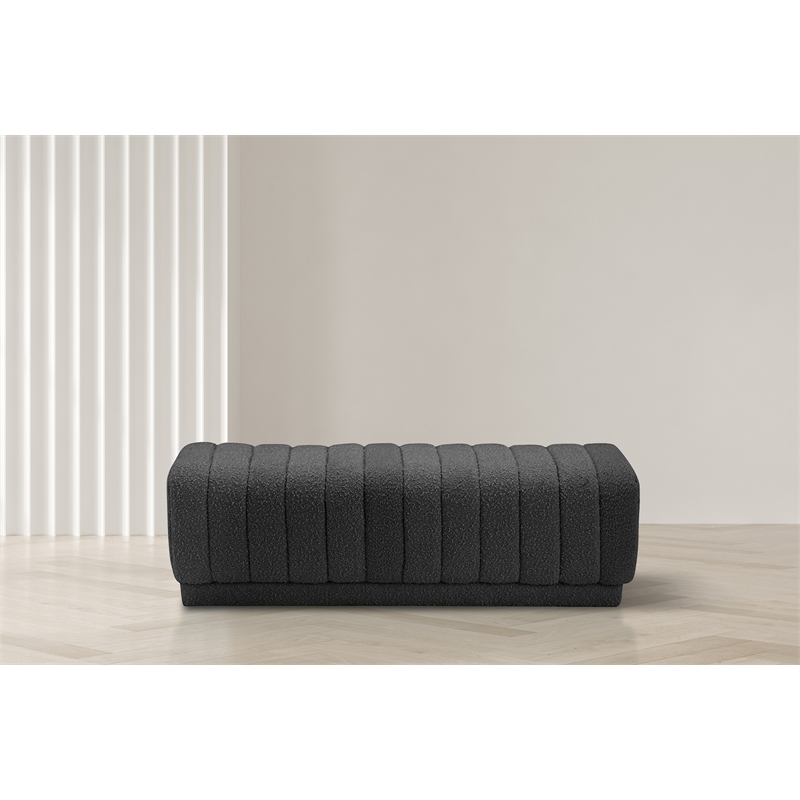 Meridian Furniture Heathrow Black Ottoman/Bench