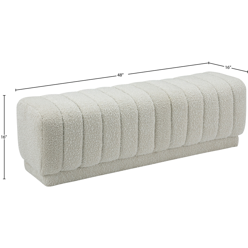 Meridian Furniture Heathrow Cream Ottoman/Bench