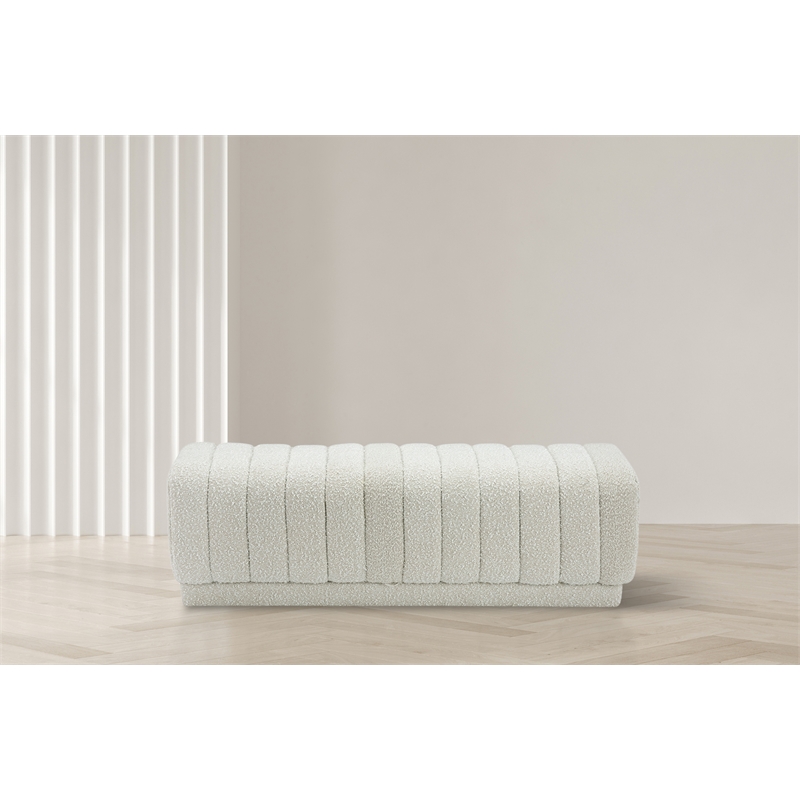 Meridian Furniture Heathrow Cream Ottoman/Bench