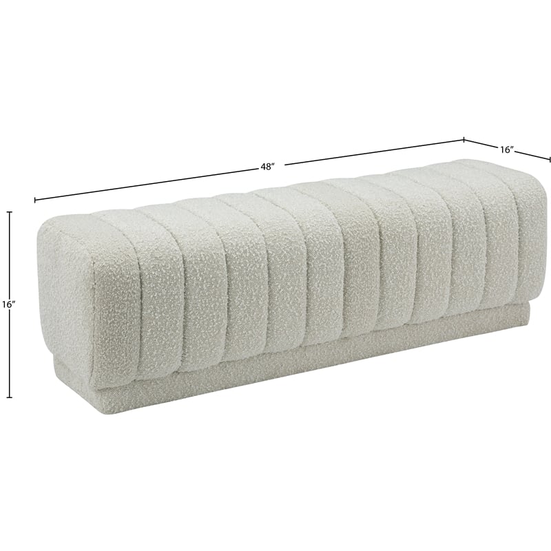 Meridian Furniture Heathrow Cream Ottoman/Bench