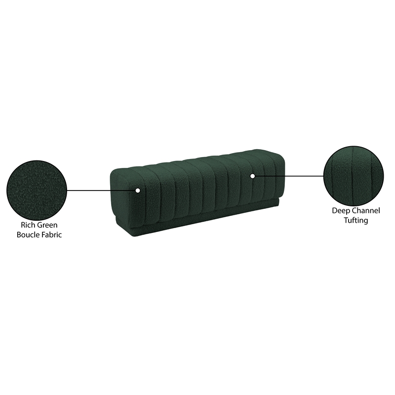 Meridian Furniture Heathrow Green Ottoman/Bench