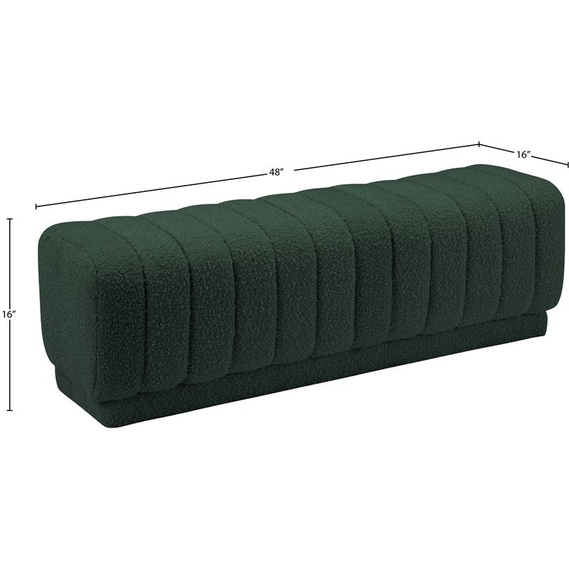 Meridian Furniture Heathrow Green Ottoman/Bench