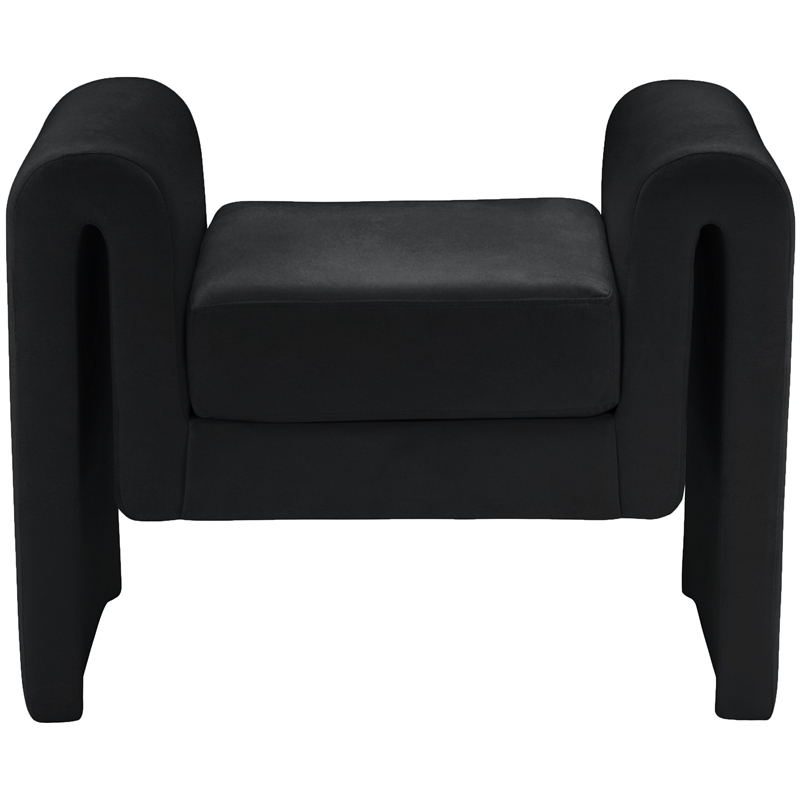 Meridian Furniture Stylus Black Velvet Bench