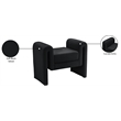Meridian Furniture Stylus Black Velvet Bench