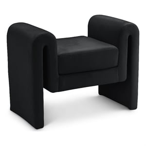 Meridian Furniture Stylus Black Velvet Bench