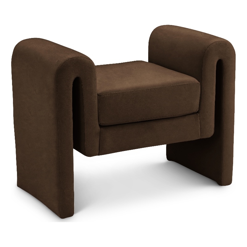 Meridian Furniture Stylus Brown Velvet Bench