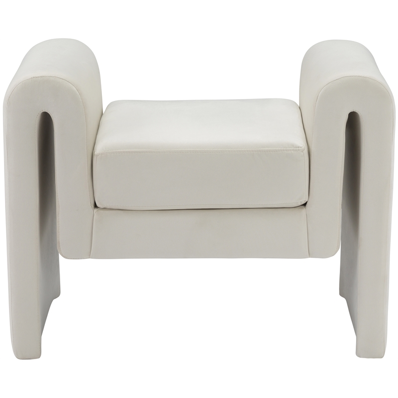 Meridian Furniture Stylus Cream Velvet Bench