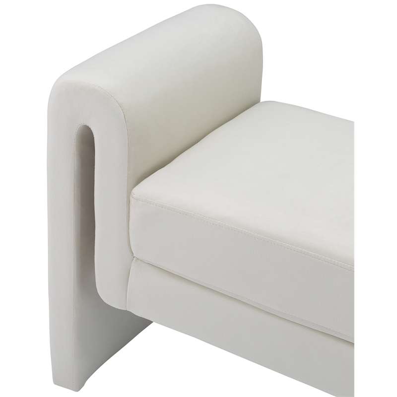 Meridian Furniture Stylus Cream Velvet Bench