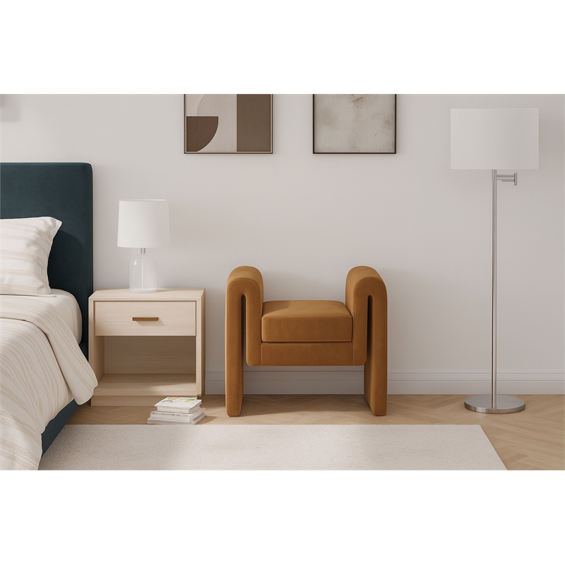 Meridian Furniture Stylus Saddle Velvet Bench