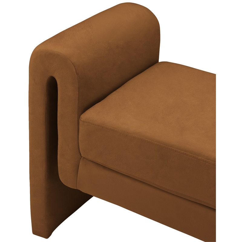 Meridian Furniture Stylus Saddle Velvet Bench