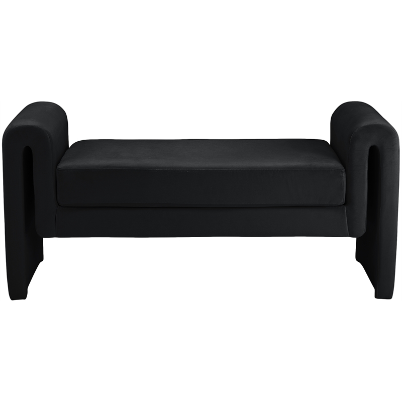 Meridian Furniture Stylus Black Velvet Bench