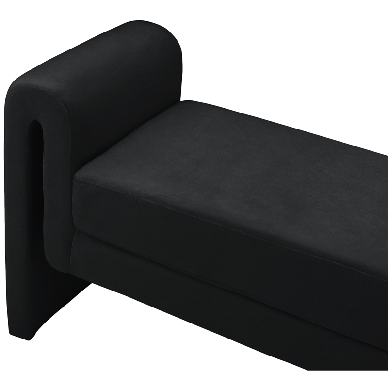 Meridian Furniture Stylus Black Velvet Bench