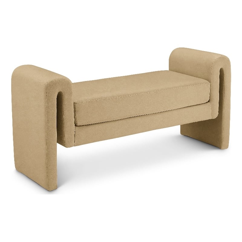 Meridian Furniture Stylus Camel Velvet Bench