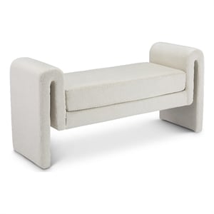 Meridian Furniture Stylus Cream Velvet Bench